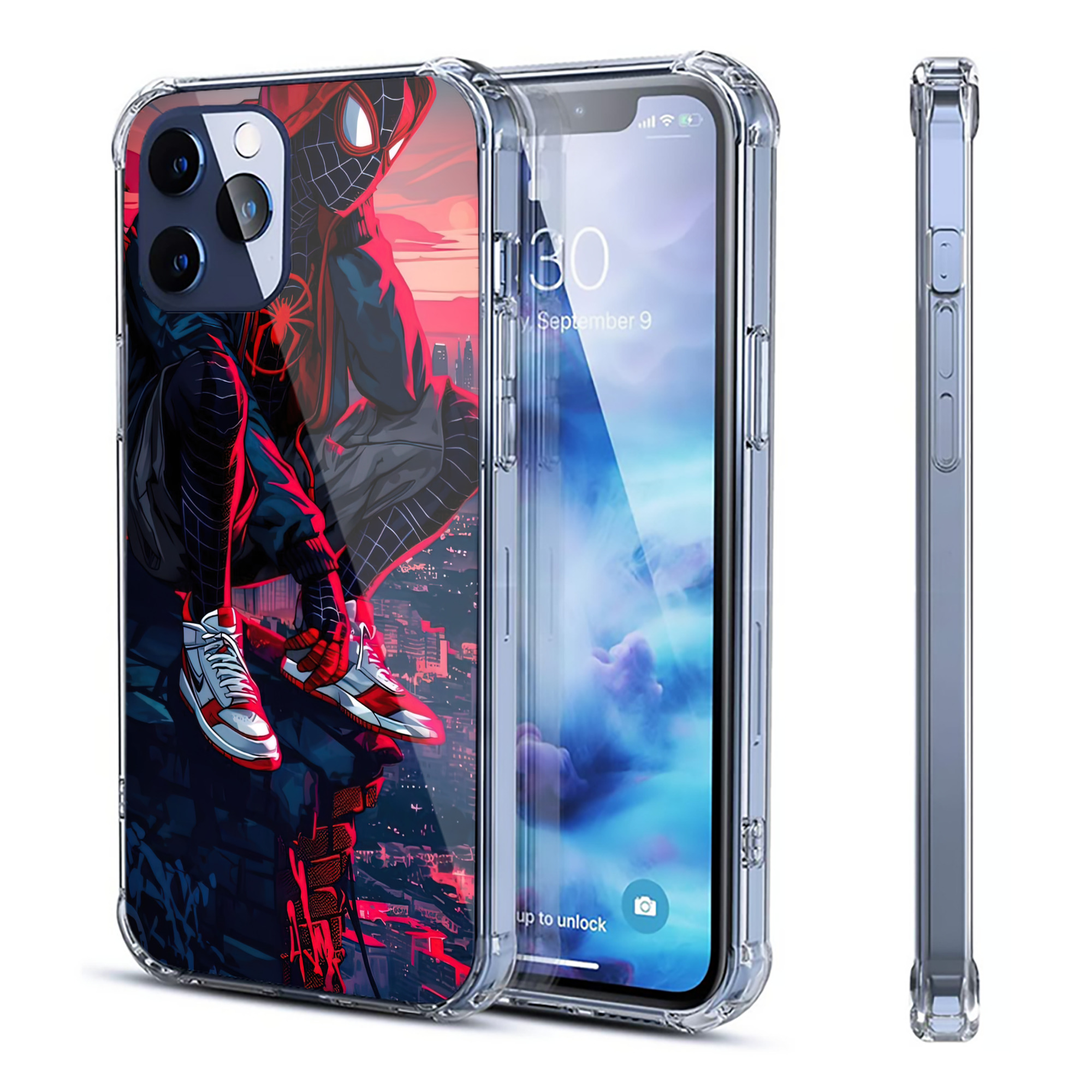 （画像用） Spider Man スパイダーマン 【iPhone 12シリーズ対応】透明スマホケース（クリアソフトケース）